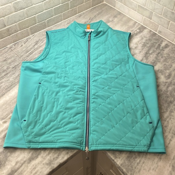 Peter Millar Fuse Elite Full Zip Golf Vest. Size large. NWT Teal Color